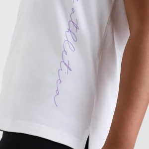 Online Aje ATHLETICA Cursive Logo Longline Tank 101 White Ultra Violet