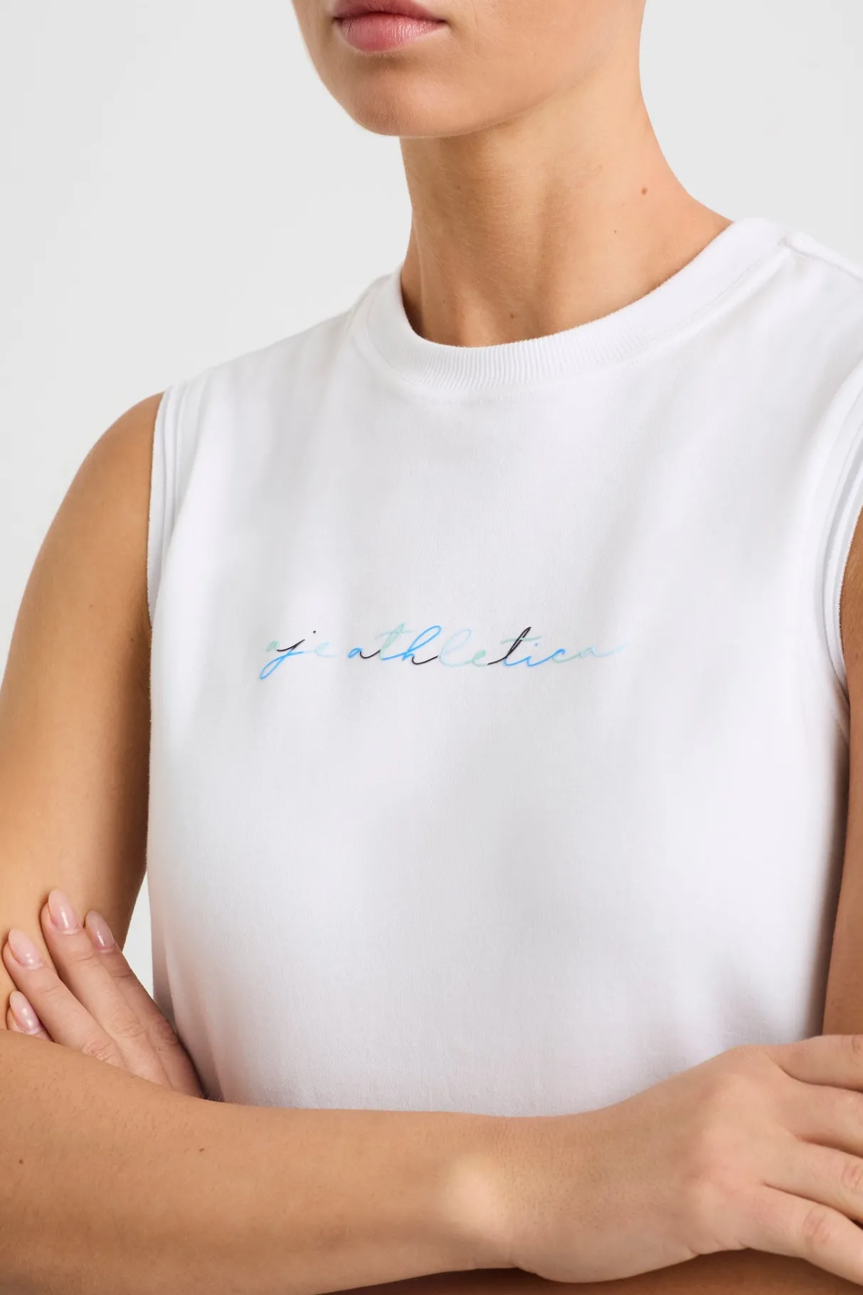 cursive_logo_tank__3.webp Sale Aje ATHLETICA Cursive Logo Tank 101 White/Multi
