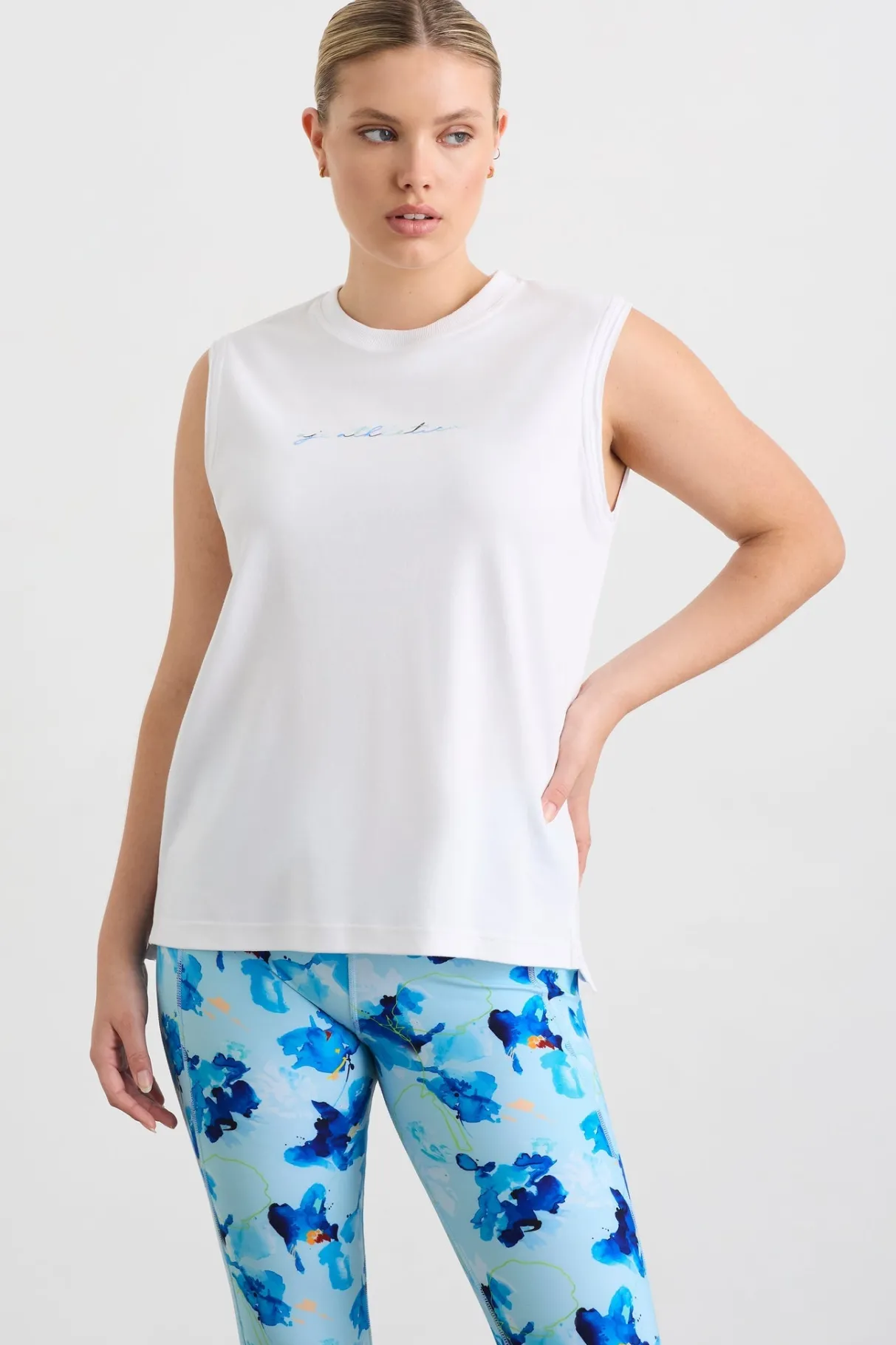 cursive_logo_tank__6.webp Sale Aje ATHLETICA Cursive Logo Tank 101 White/Multi