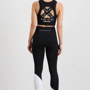 Discount Aje ATHLETICA Curved Panel Full Length Legging 226 White/Black