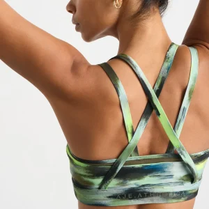 Best Aje ATHLETICA Double Layer Crossback Bra 350 Khaki Brushstroke