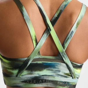 Best Aje ATHLETICA Double Layer Crossback Bra 350 Khaki Brushstroke
