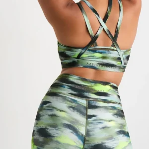Best Aje ATHLETICA Double Layer Crossback Bra 350 Khaki Brushstroke