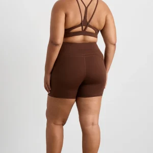 Cheap Aje ATHLETICA Double Strap Sports Bra 323 Dark Chocolate Brown