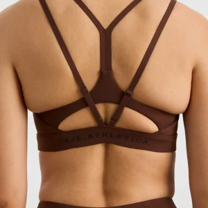 Cheap Aje ATHLETICA Double Strap Sports Bra 323 Dark Chocolate Brown