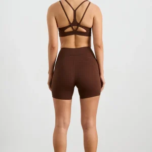 Cheap Aje ATHLETICA Double Strap Sports Bra 323 Dark Chocolate Brown