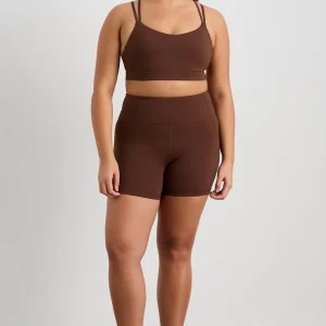 Cheap Aje ATHLETICA Double Strap Sports Bra 323 Dark Chocolate Brown