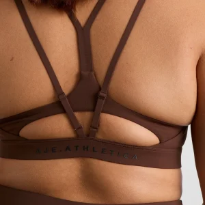 Cheap Aje ATHLETICA Double Strap Sports Bra 323 Dark Chocolate Brown