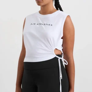 Clearance Aje ATHLETICA Drawcord Cut Out Tank 158 White