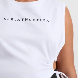 Clearance Aje ATHLETICA Drawcord Cut Out Tank 158 White