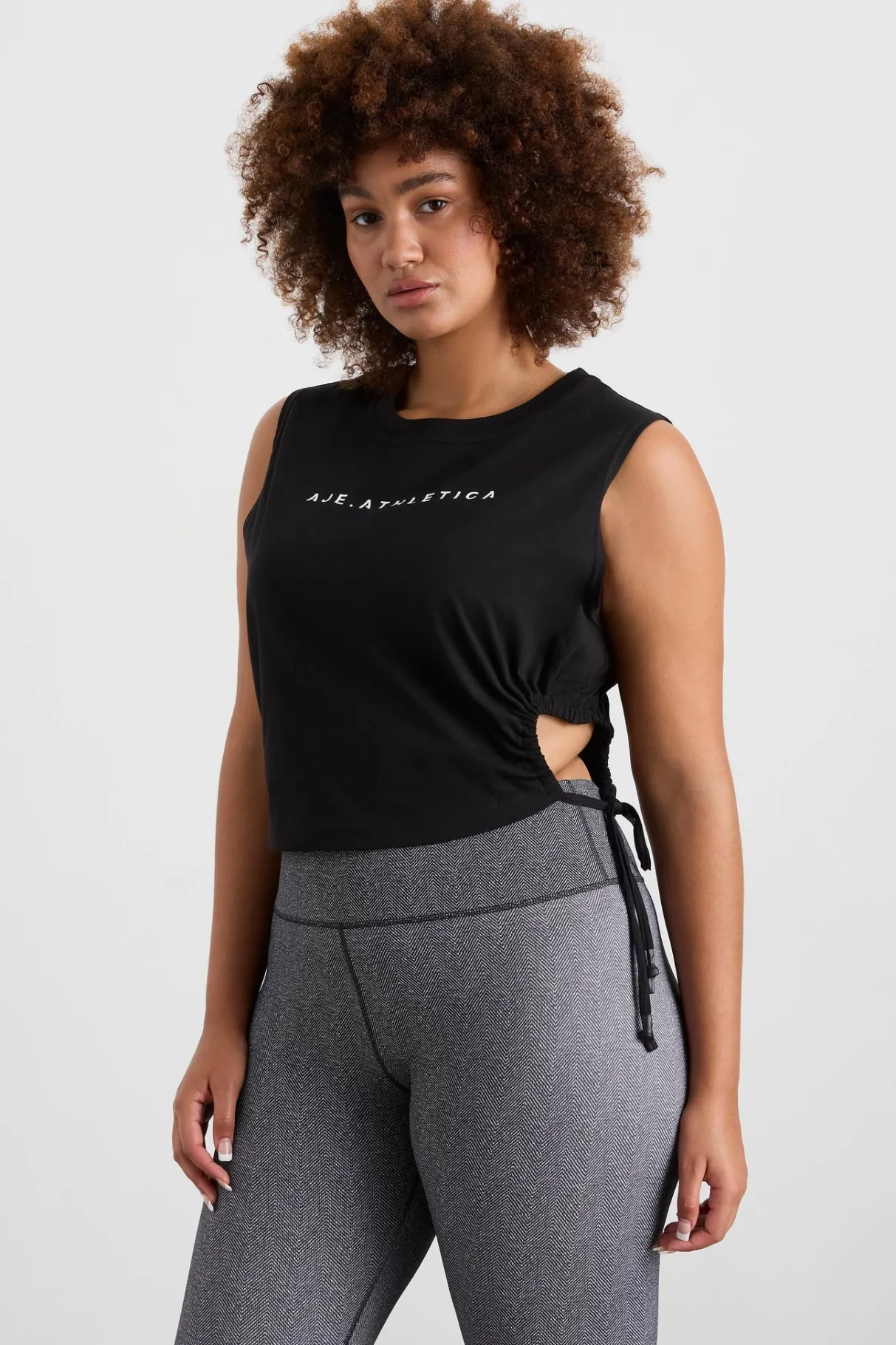 drawcord_cut_out_tank__9.webp Shop Aje ATHLETICA Drawcord Cut Out Tank 158 Black
