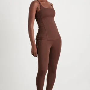 Hot Aje ATHLETICA Drawcord Racerback Tank 128 Dark Chocolate