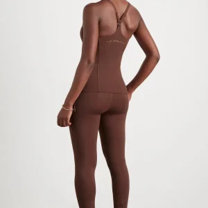 Hot Aje ATHLETICA Drawcord Racerback Tank 128 Dark Chocolate