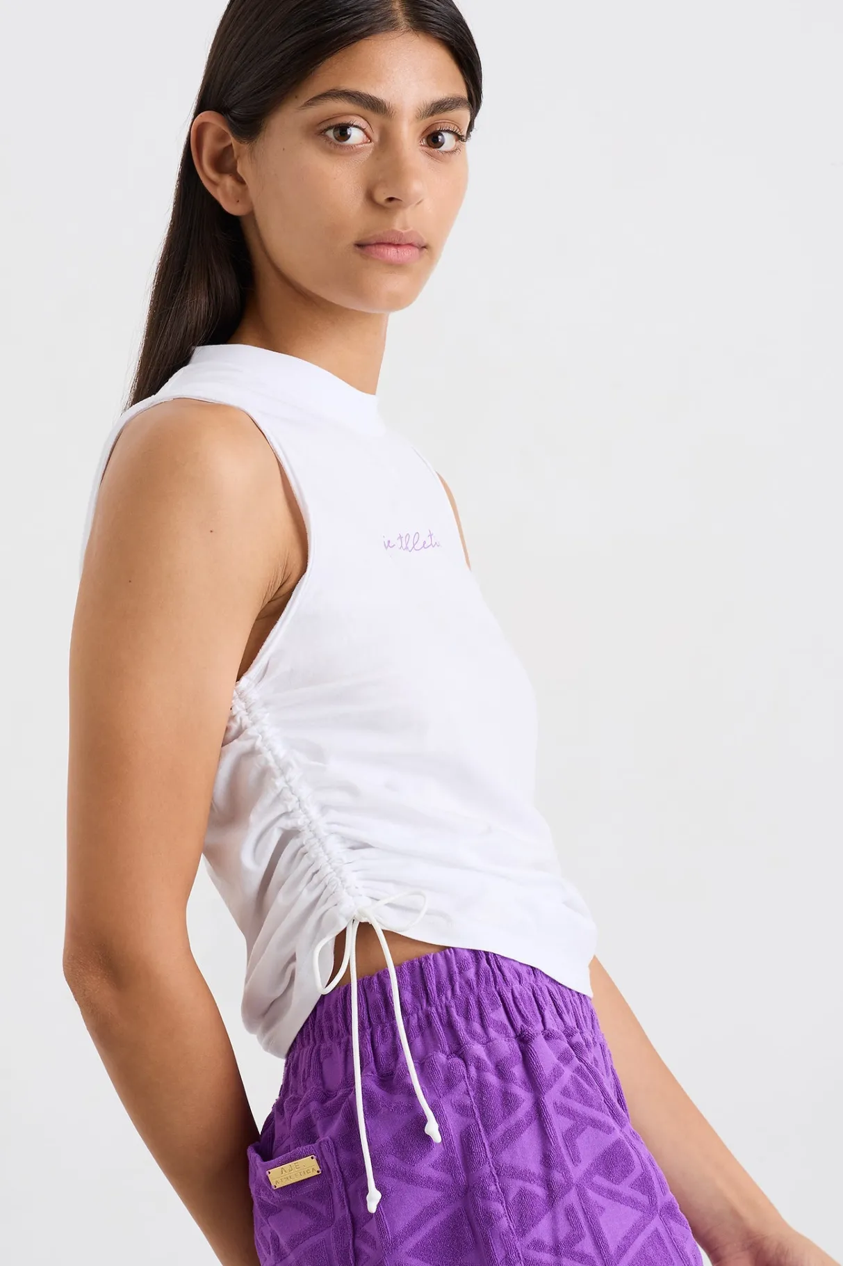 drawcord_tank__0-1.webp Discount Aje ATHLETICA Drawcord Tank 131 White Ultra Violet