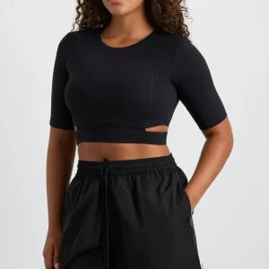 Cheap Aje ATHLETICA Elasticated Cut Out Tee 195 Black