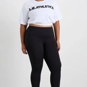 Best Sale Aje ATHLETICA Elasticated Logo Crop Tee 105 White