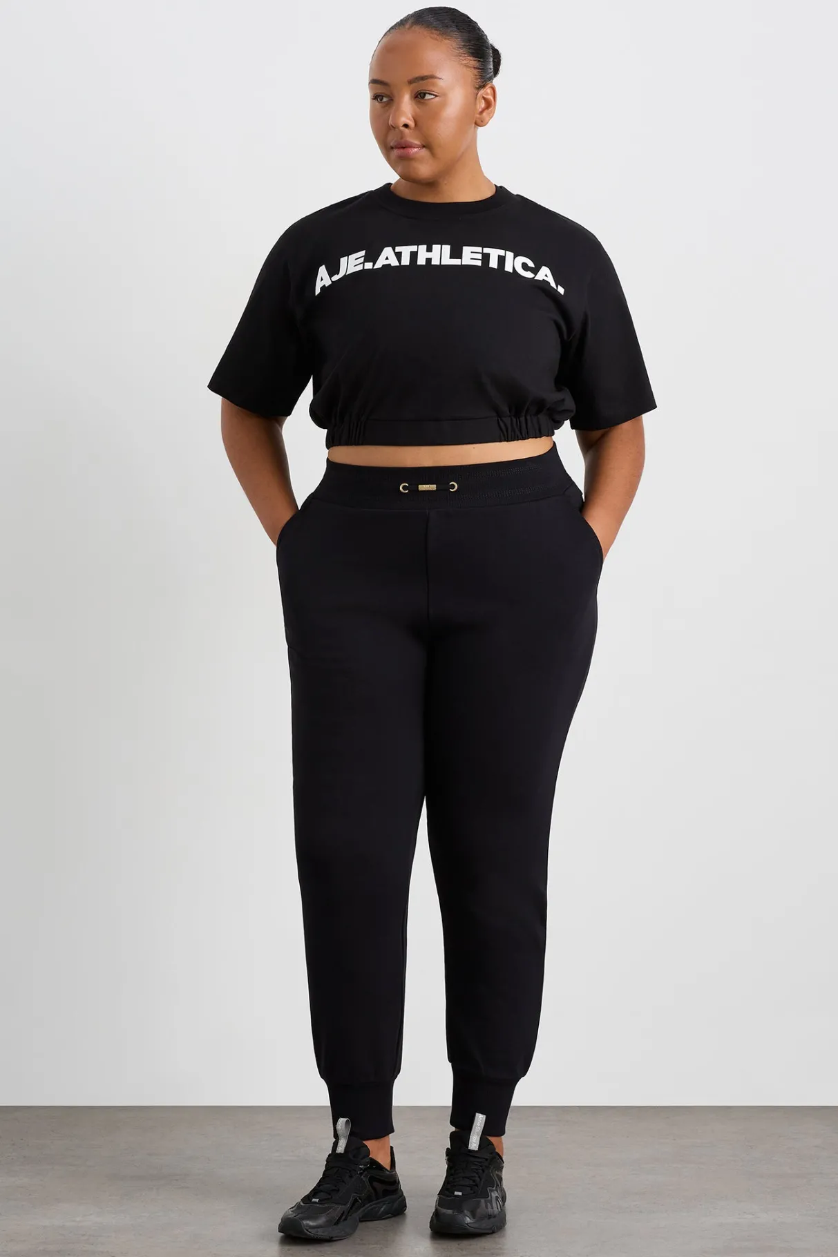 elasticated_logo_crop_tee__10.webp Hot Aje ATHLETICA Elasticated Logo Crop Tee 105 Black
