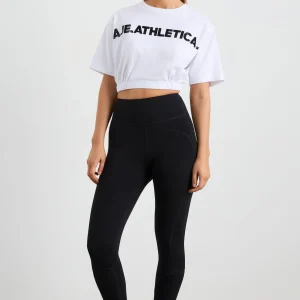 Best Sale Aje ATHLETICA Elasticated Logo Crop Tee 105 White
