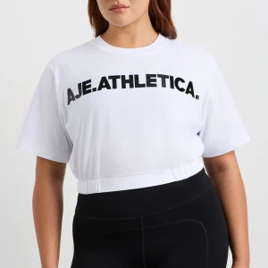 Best Sale Aje ATHLETICA Elasticated Logo Crop Tee 105 White
