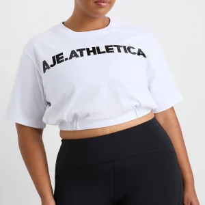 Best Sale Aje ATHLETICA Elasticated Logo Crop Tee 105 White
