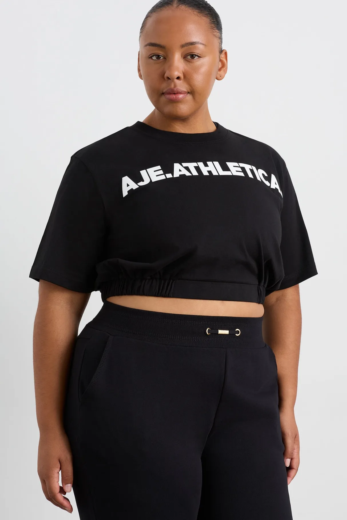 elasticated_logo_crop_tee__9.webp Hot Aje ATHLETICA Elasticated Logo Crop Tee 105 Black