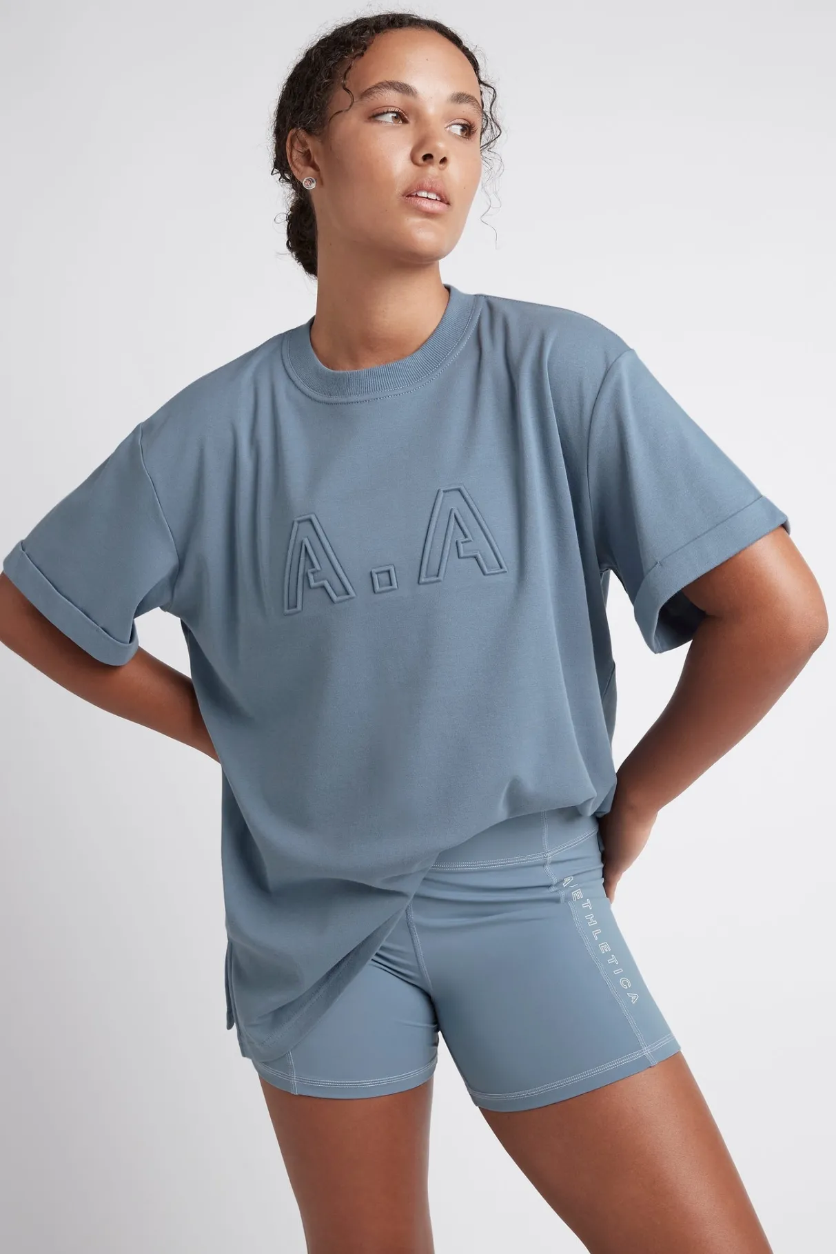 embossed_classic_logo_tshirt__6-1.webp Discount Aje ATHLETICA Embossed Classic Logo T-Shirt 103 Storm Blue