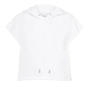 Hot Aje ATHLETICA Embossed Classic Short Sleeve Cropped Hoodie 402 White