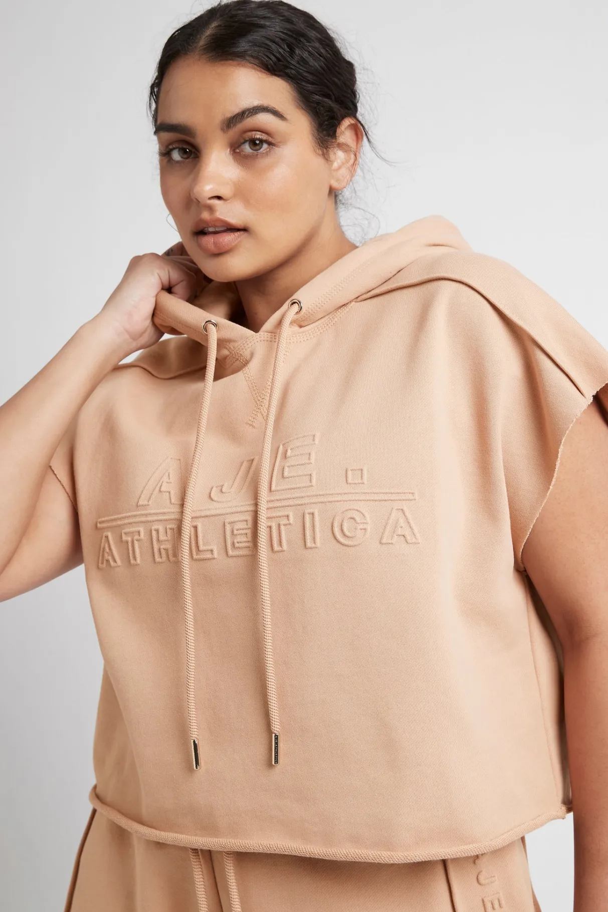 embossed_classic_short_sleeve_cropped_hoodie__12-1.webp Clearance Aje ATHLETICA Embossed Classic Short Sleeve Cropped Hoodie 402 Sand