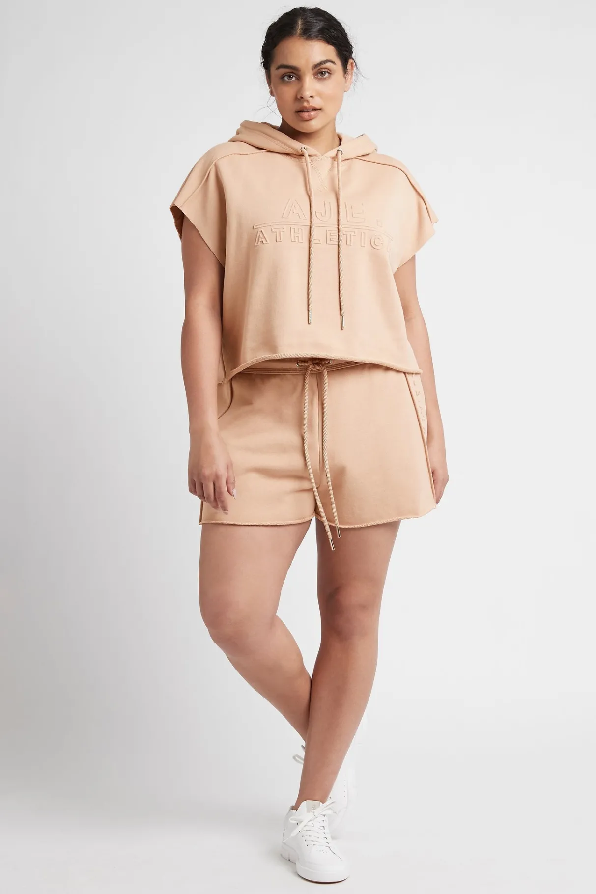embossed_classic_short_sleeve_cropped_hoodie__15-1.webp Clearance Aje ATHLETICA Embossed Classic Short Sleeve Cropped Hoodie 402 Sand