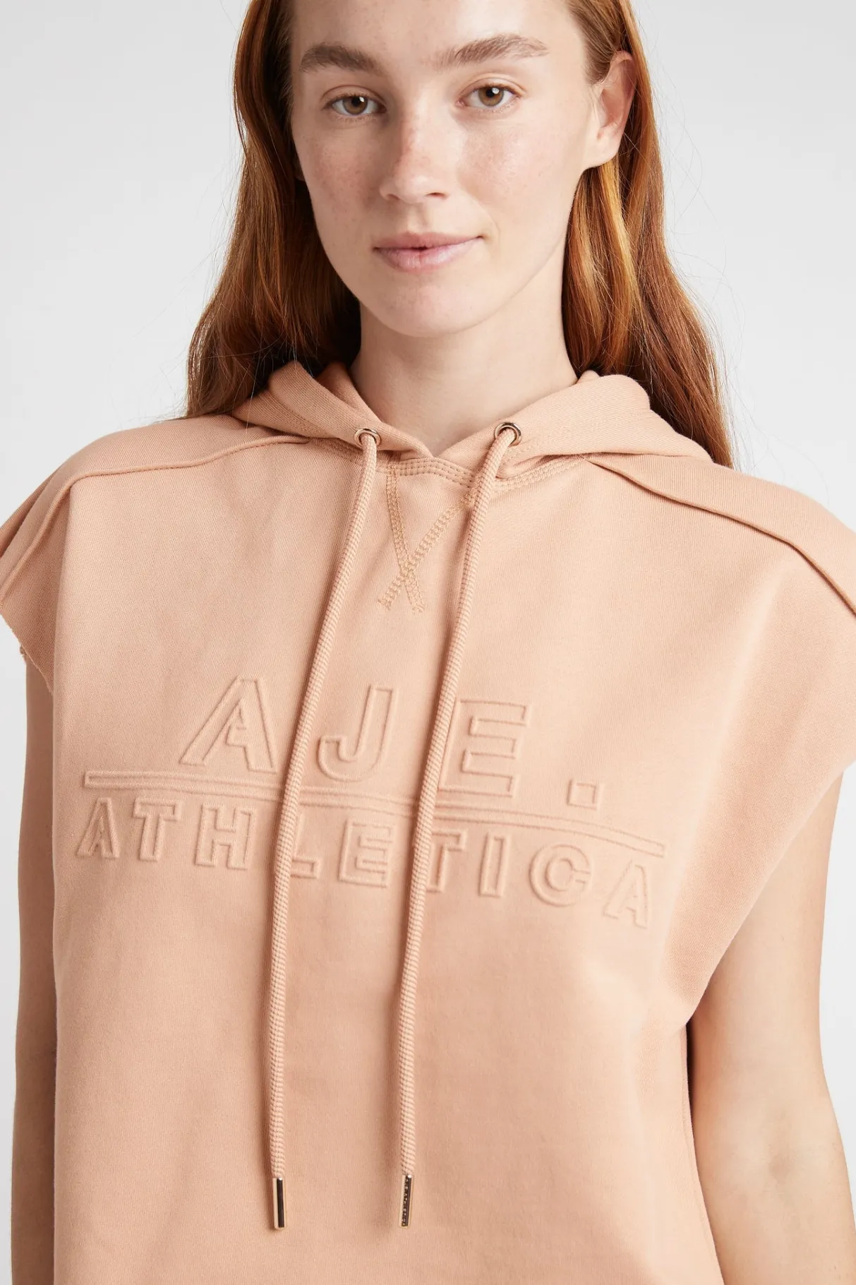 embossed_classic_short_sleeve_cropped_hoodie__3-1.webp Clearance Aje ATHLETICA Embossed Classic Short Sleeve Cropped Hoodie 402 Sand