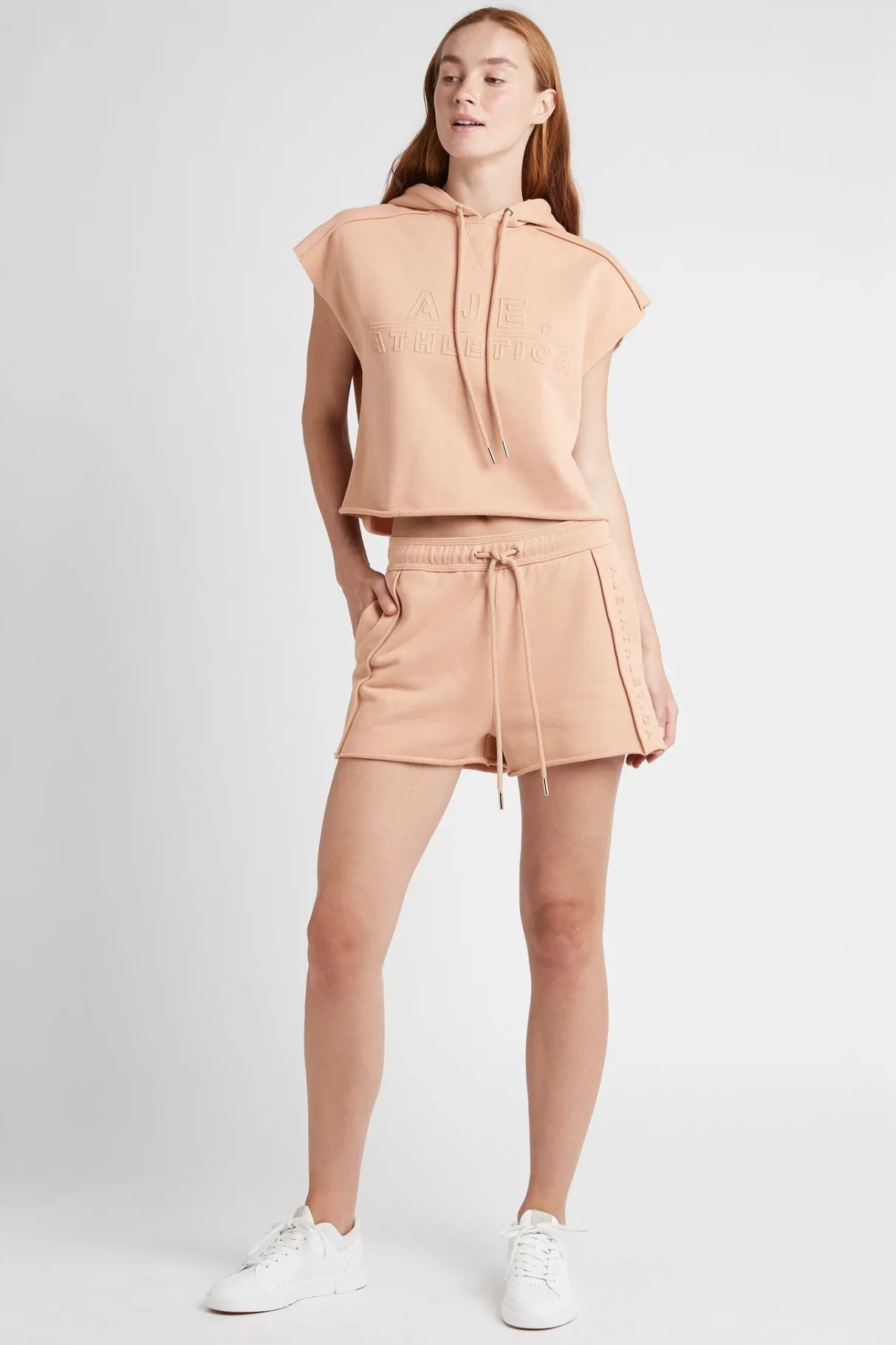 embossed_classic_short_sleeve_cropped_hoodie__5-1.webp Clearance Aje ATHLETICA Embossed Classic Short Sleeve Cropped Hoodie 402 Sand