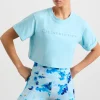 Sale Aje ATHLETICA Embossed Crop Tee 105 Ice Blue/White