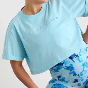 Sale Aje ATHLETICA Embossed Crop Tee 105 Ice Blue/White