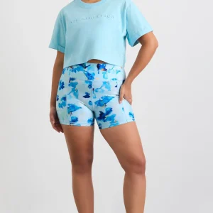 Sale Aje ATHLETICA Embossed Crop Tee 105 Ice Blue/White