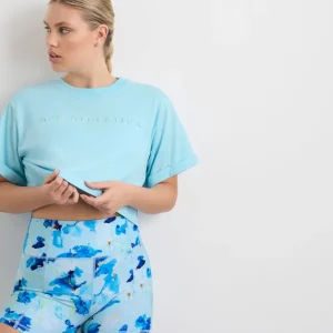 Sale Aje ATHLETICA Embossed Crop Tee 105 Ice Blue/White