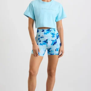 Sale Aje ATHLETICA Embossed Crop Tee 105 Ice Blue/White