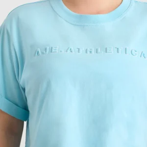 Sale Aje ATHLETICA Embossed Crop Tee 105 Ice Blue/White