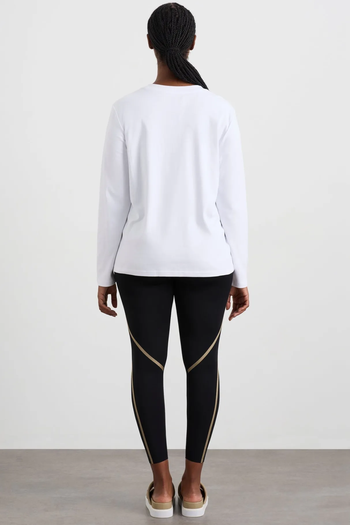 embossed_logo_long_sleeve_tshirt__10.webp Shop Aje ATHLETICA Embossed Logo Long Sleeve T-Shirt 127 White Soft Khaki