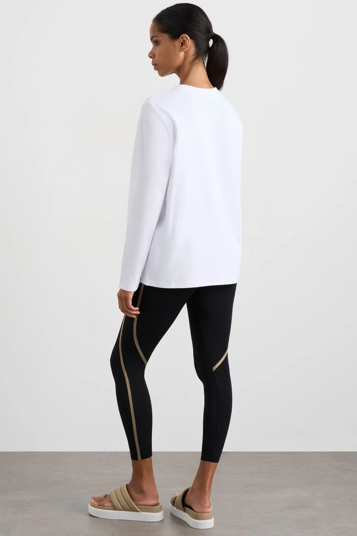 embossed_logo_long_sleeve_tshirt__5.webp Shop Aje ATHLETICA Embossed Logo Long Sleeve T-Shirt 127 White Soft Khaki