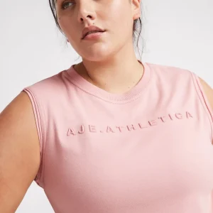 Discount Aje ATHLETICA Embossed Logo Tank 101 Rose Quartz/Rose Pink