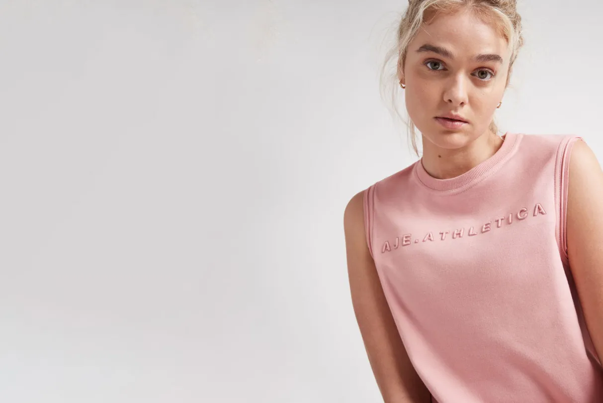 embossed_logo_tank__17.webp Discount Aje ATHLETICA Embossed Logo Tank 101 Rose Quartz/Rose Pink