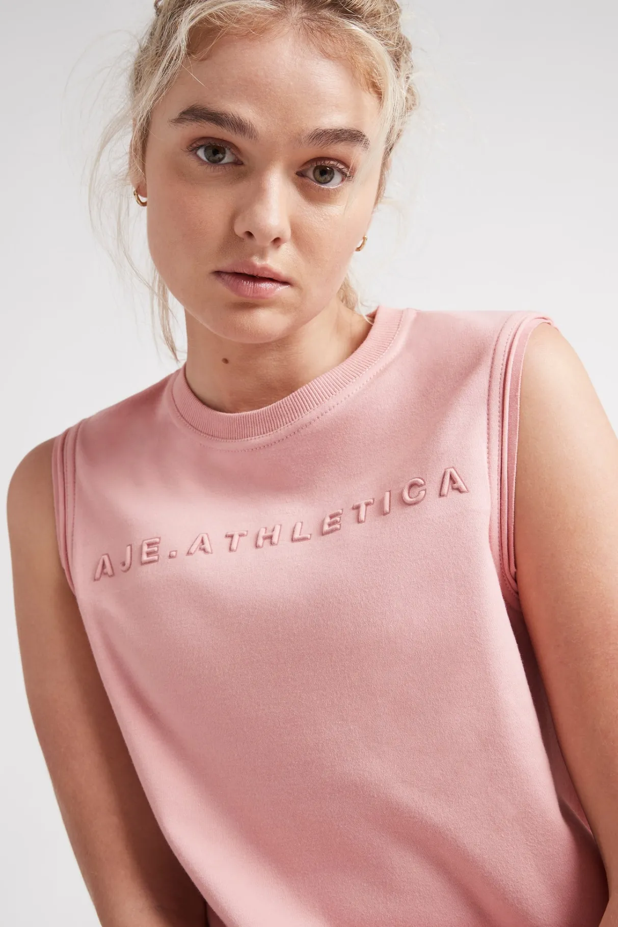 embossed_logo_tank__2.webp Discount Aje ATHLETICA Embossed Logo Tank 101 Rose Quartz/Rose Pink