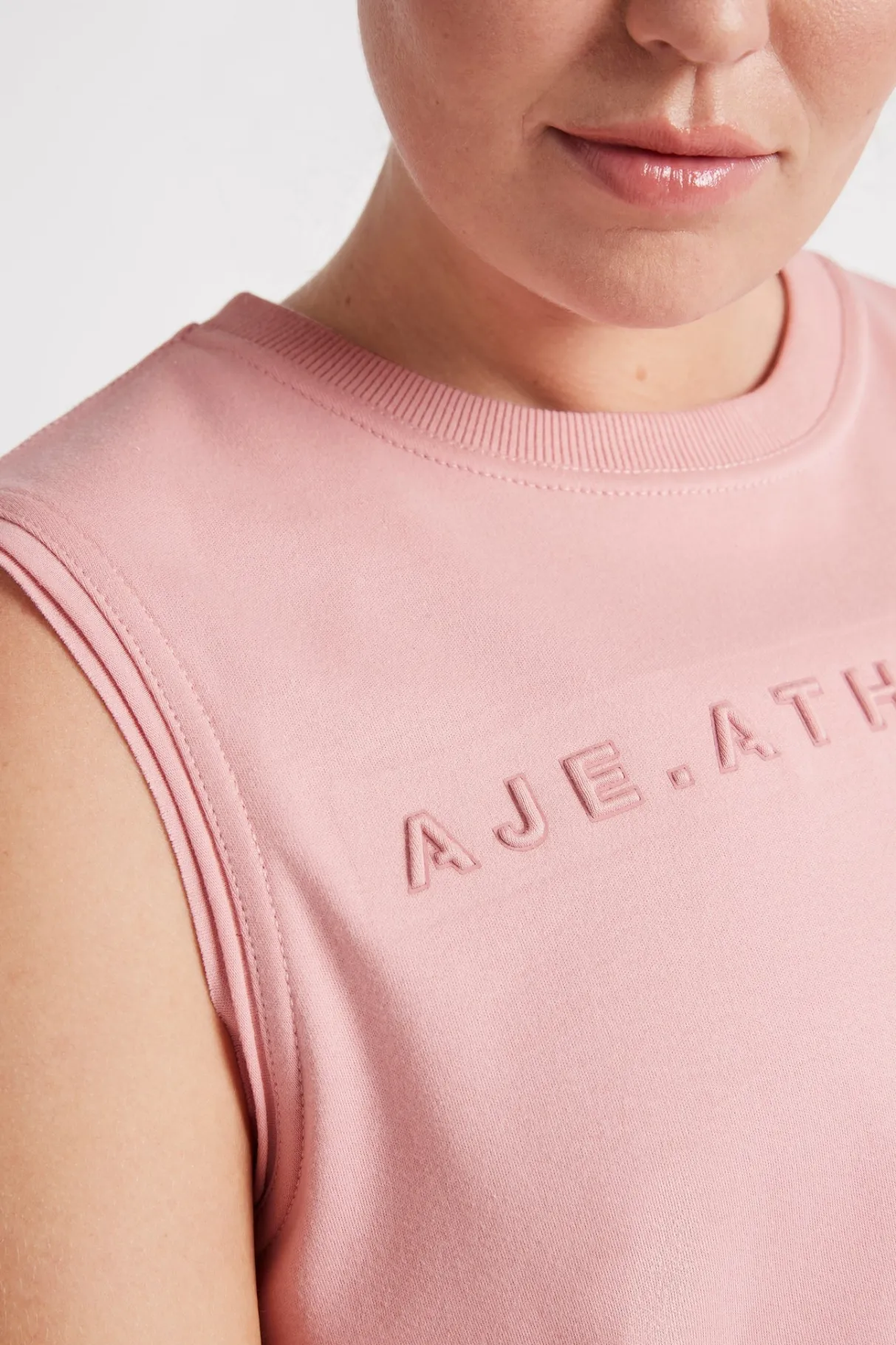 embossed_logo_tank__6.webp Discount Aje ATHLETICA Embossed Logo Tank 101 Rose Quartz/Rose Pink