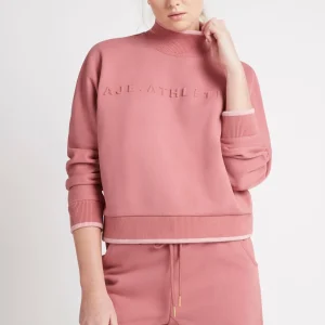 Best Sale Aje ATHLETICA Embossed Signature Logo Funnel Neck Jumper 412 Rose Pink/Rose Quartz