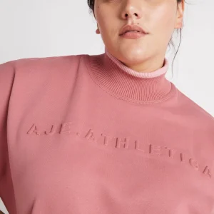 Best Sale Aje ATHLETICA Embossed Signature Logo Funnel Neck Jumper 412 Rose Pink/Rose Quartz