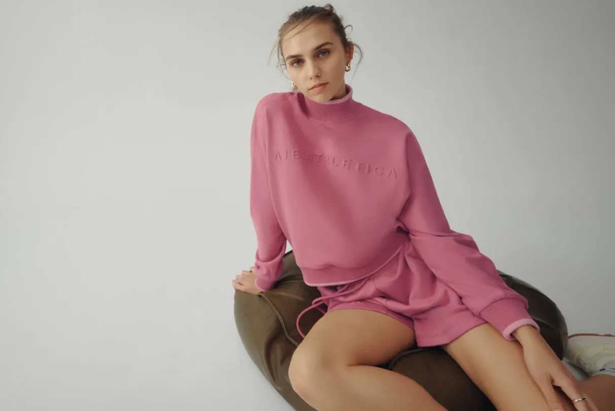 embossed_signature_logo_funnel_neck_jumper__14.webp Best Sale Aje ATHLETICA Embossed Signature Logo Funnel Neck Jumper 412 Rose Pink/Rose Quartz
