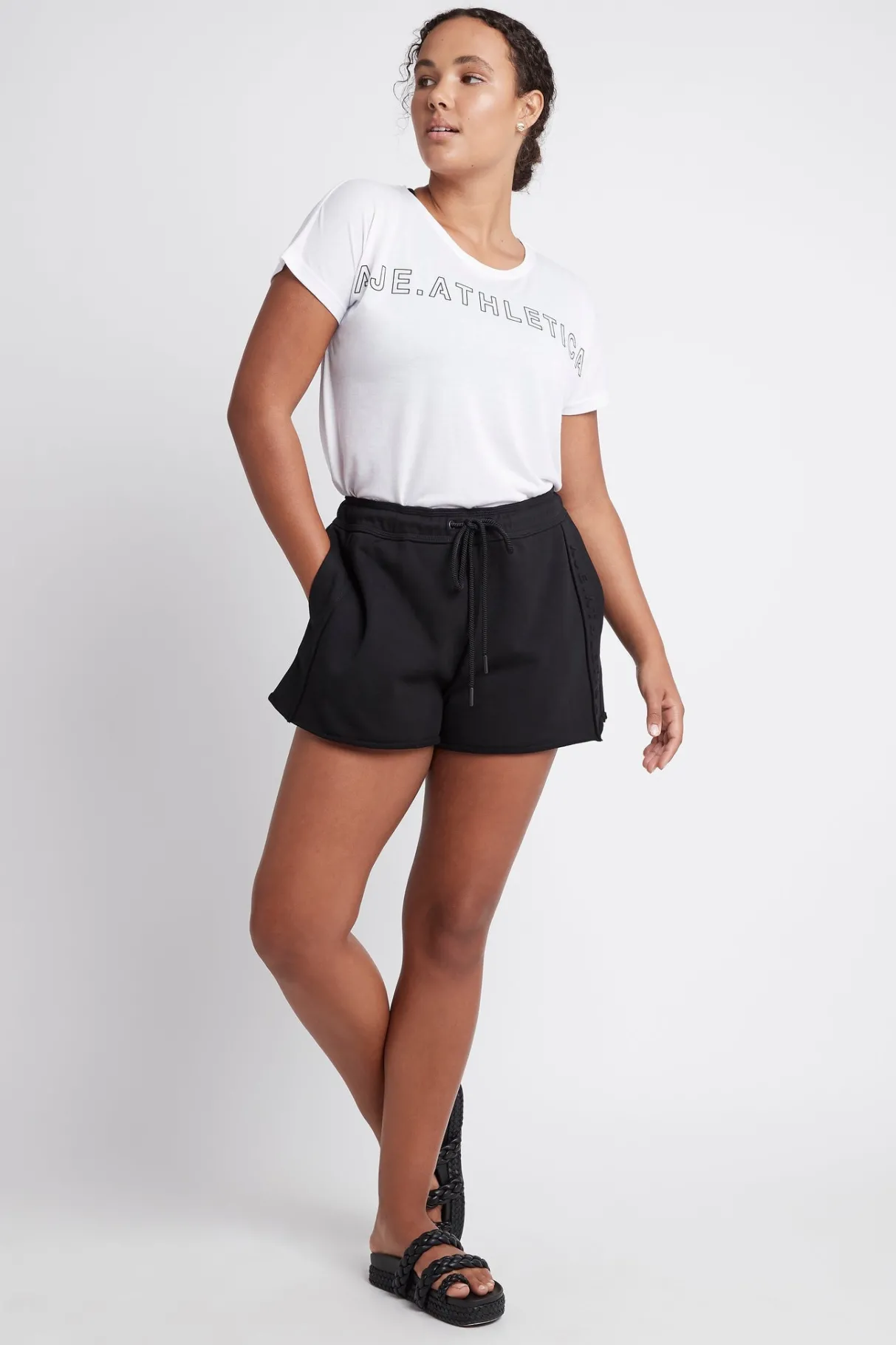 embossed_signature_logo_sweat_shorts__10.webp Online Aje ATHLETICA Embossed Signature Logo Sweat Shorts 603 Black/Black