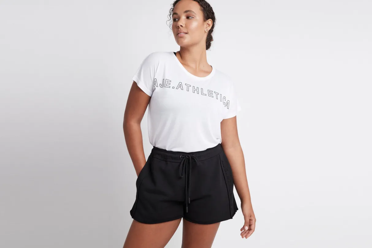 embossed_signature_logo_sweat_shorts__16.webp Online Aje ATHLETICA Embossed Signature Logo Sweat Shorts 603 Black/Black