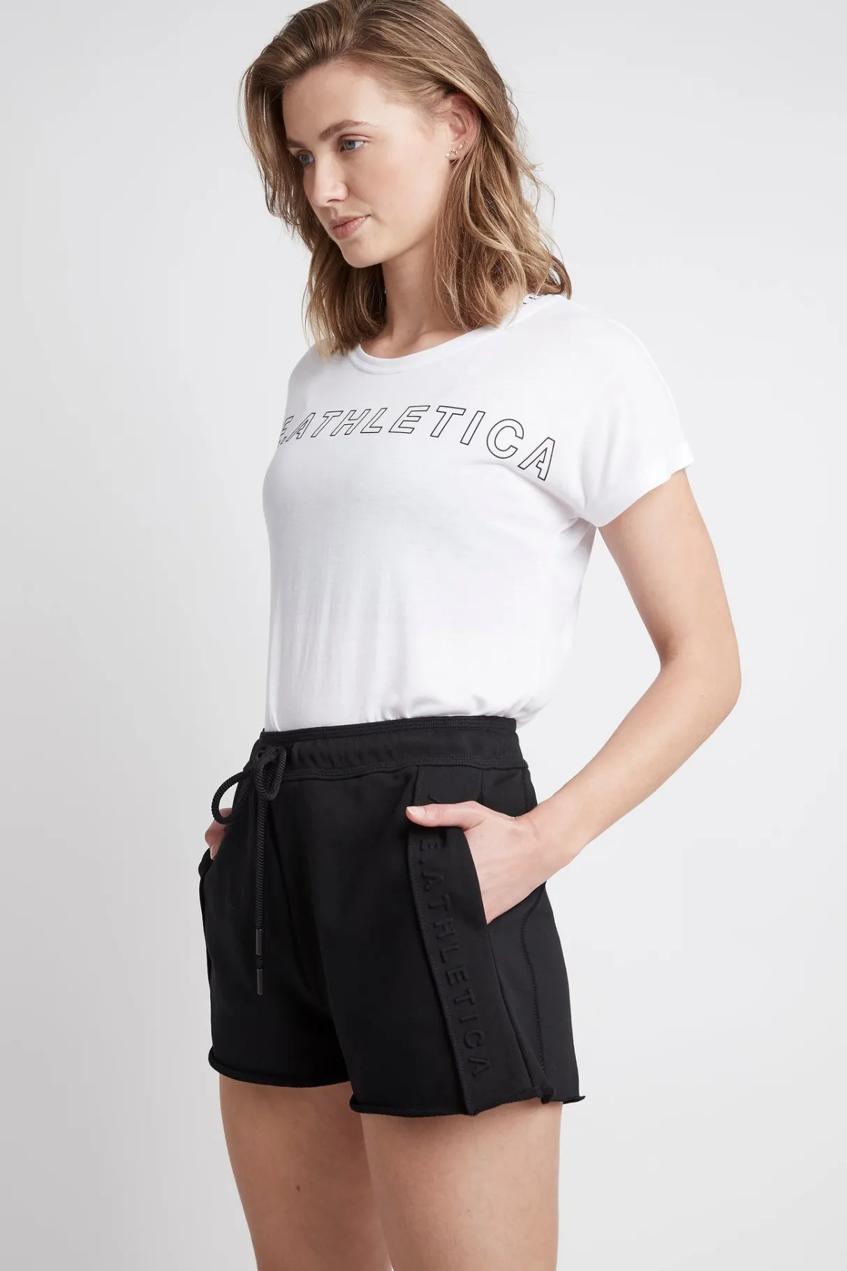 embossed_signature_logo_sweat_shorts__3.webp Online Aje ATHLETICA Embossed Signature Logo Sweat Shorts 603 Black/Black
