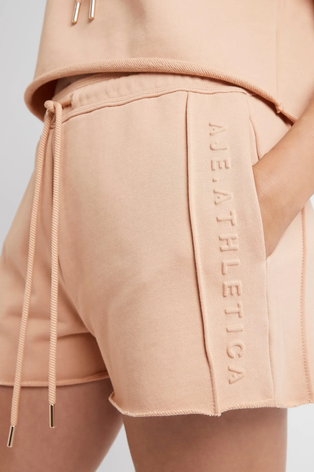 embossed_signature_logo_sweat_shorts__8-1.webp Clearance Aje ATHLETICA Embossed Signature Logo Sweat Shorts 603 Sand